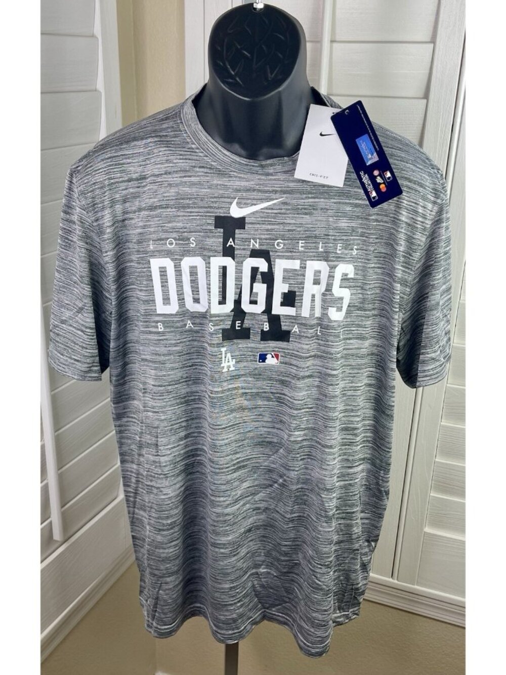 Nike MLB Los Angeles Dodgers Gray Authentic Collection Velocity Shirt - Men’s S